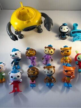 Lot Octonauts 11 Figures XRay Vehicle Gup-D‎ Claw & Drill Yellow NO Windshield